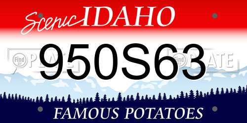 950S63 Idaho License Plate