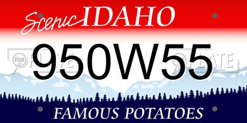 950W55 Idaho License Plate