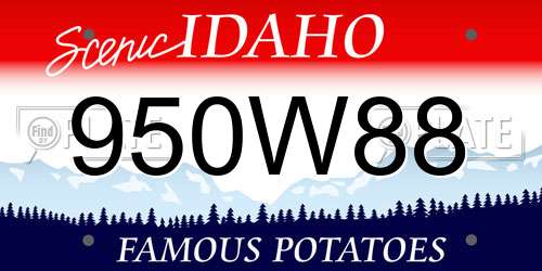 950W88 Idaho License Plate
