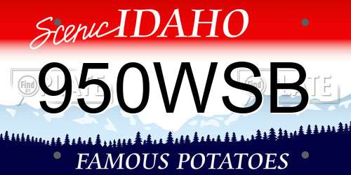 950WSB Idaho License Plate