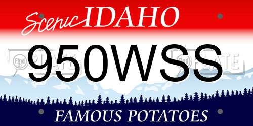 950WSS Idaho License Plate