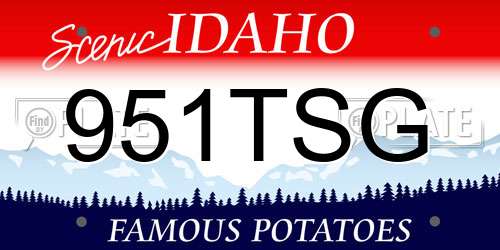 951TSG Idaho License Plate
