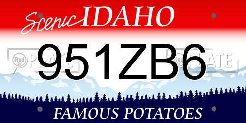 951ZB6 Idaho License Plate