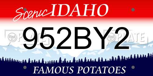 952BY2 Idaho License Plate