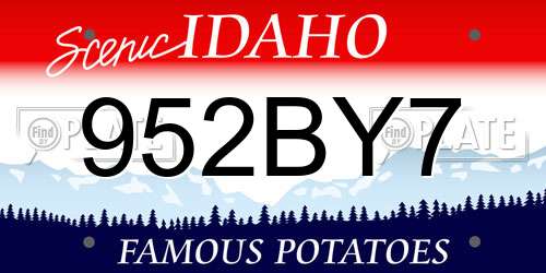 952BY7 Idaho License Plate