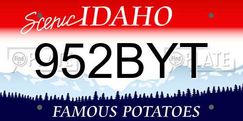 952BYT Idaho License Plate