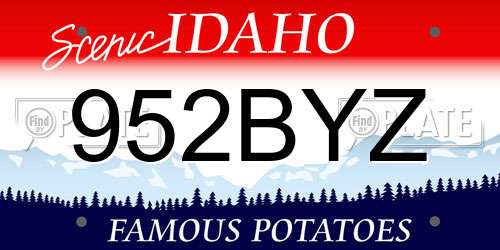 952BYZ Idaho License Plate