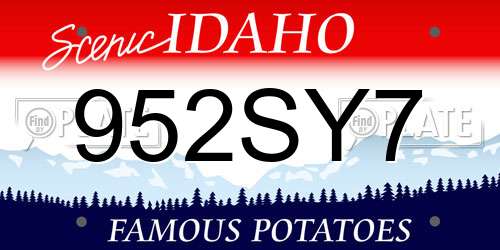 952SY7 Idaho License Plate