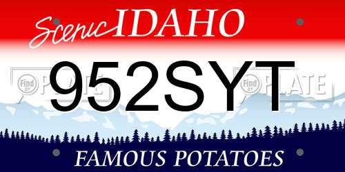 952SYT Idaho License Plate