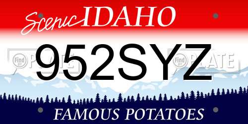 952SYZ Idaho License Plate