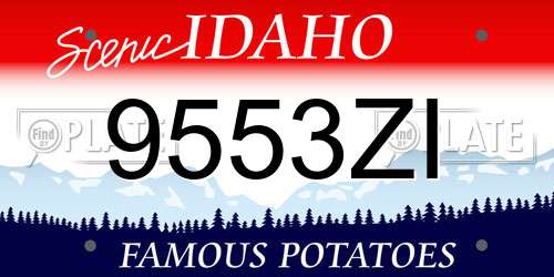 9553ZI Idaho License Plate