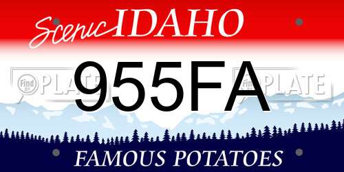 955FA Idaho License Plate