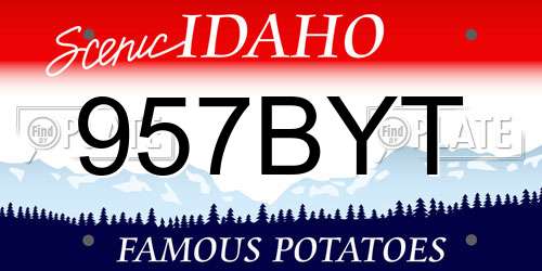 957BYT Idaho License Plate