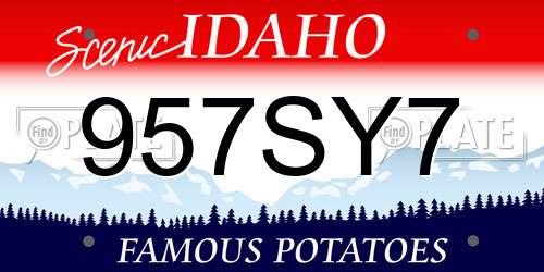 957SY7 Idaho License Plate