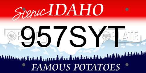957SYT Idaho License Plate