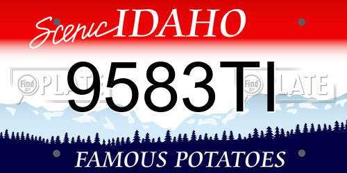 9583TI Idaho License Plate