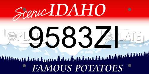 9583ZI Idaho License Plate