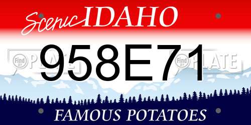 958E71 Idaho License Plate