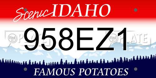 958EZ1 Idaho License Plate