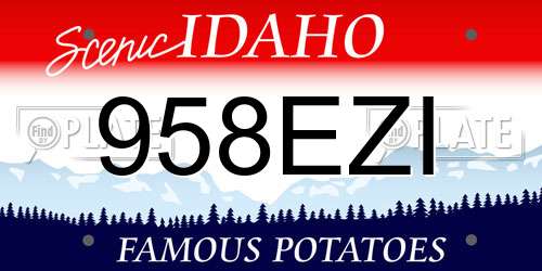 958EZI Idaho License Plate