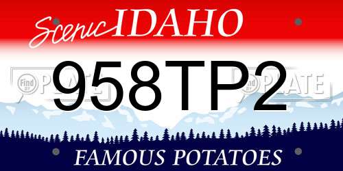 958TP2 Idaho License Plate