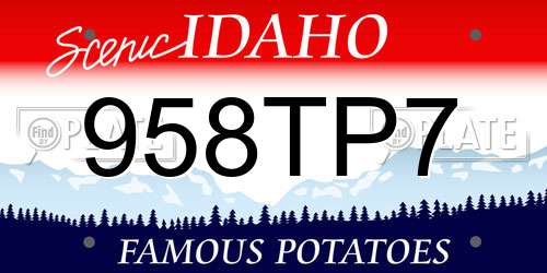 958TP7 Idaho License Plate