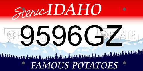 9596GZ Idaho License Plate