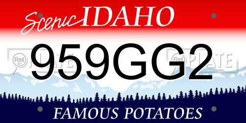 959GG2 Idaho License Plate