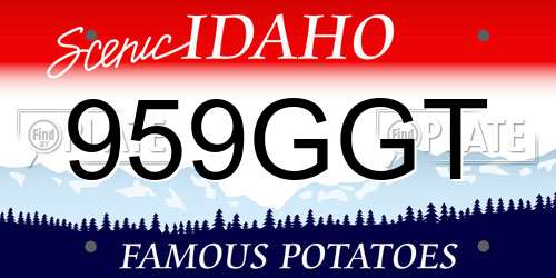 959GGT Idaho License Plate