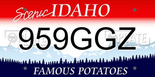 959GGZ Idaho License Plate