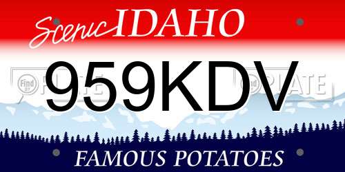 959KDV Idaho License Plate