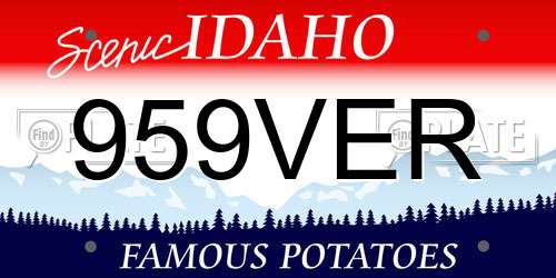 959VER Idaho License Plate