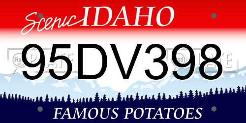 95DV398 Idaho License Plate