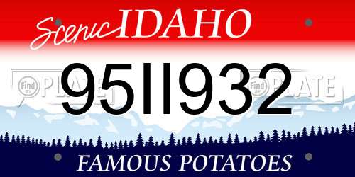 95II932 Idaho License Plate