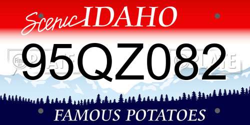 95QZ082 Idaho License Plate