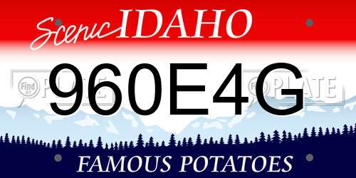 960E4G Idaho License Plate