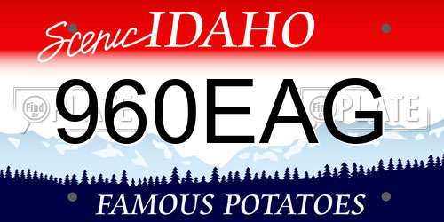 960EAG Idaho License Plate
