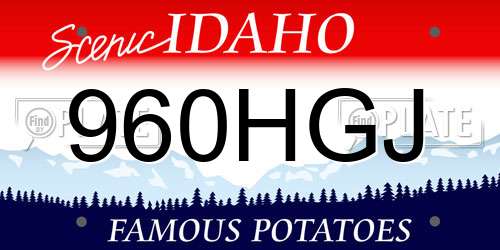 960HGJ Idaho License Plate