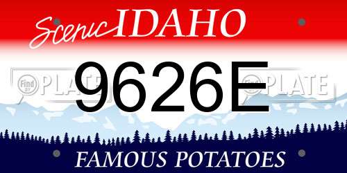 9626E Idaho License Plate