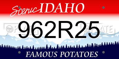 962R25 Idaho License Plate