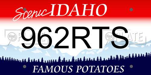 962RTS Idaho License Plate