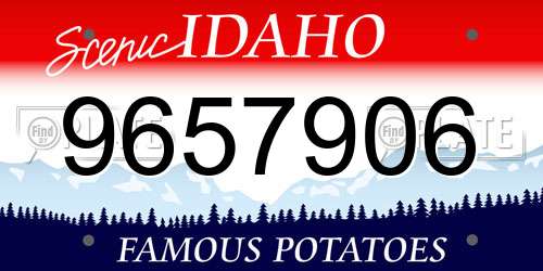 9657906 Idaho License Plate