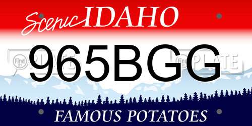 965BGG Idaho License Plate
