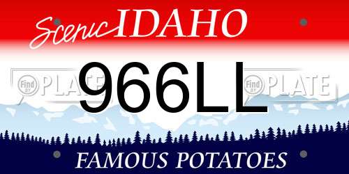 966LL Idaho License Plate