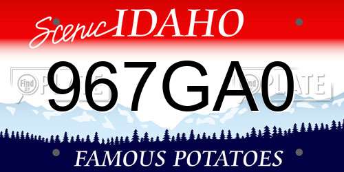 967GA0 Idaho License Plate