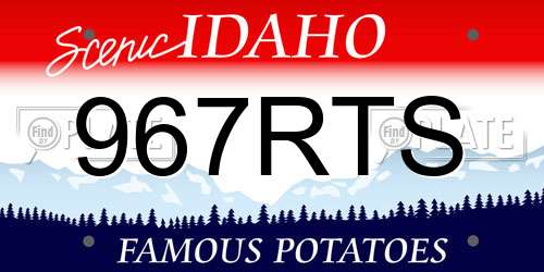 967RTS Idaho License Plate