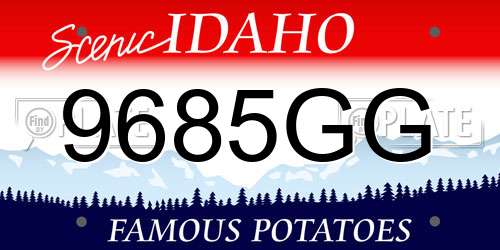 9685GG Idaho License Plate