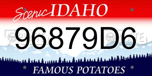 96879D6 Idaho License Plate