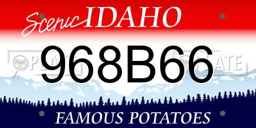 968B66 Idaho License Plate