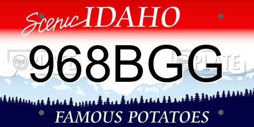 968BGG Idaho License Plate
